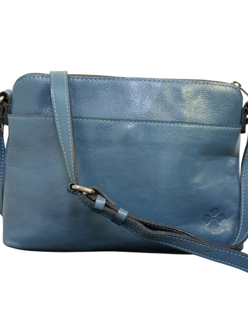 Patricia Nash Blue Leather Crossbody Bag With Adjustable Strap